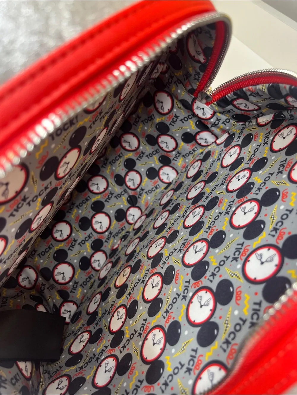 Loungefly Mickey Mouse Red, Black, Yellow Clock backpack